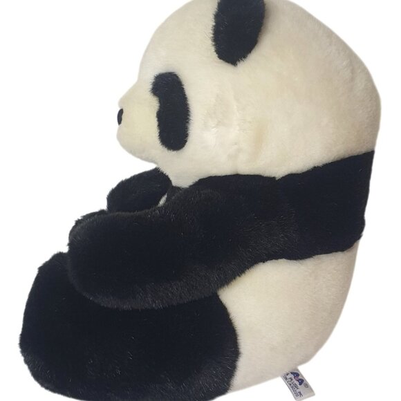 A&A Panda Bear Realistic Plush Black White 11.5" VTG Stuffed Animal Soft Cuddly - Picture 4 of 8